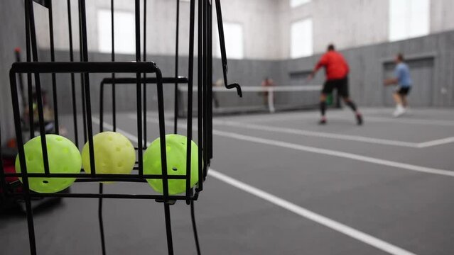 pickleball doubles played indoors