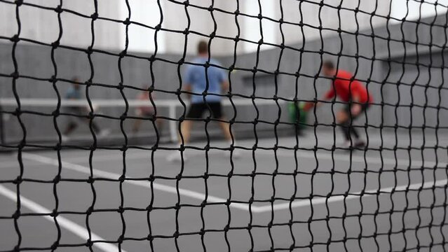 pickleball doubles played indoors