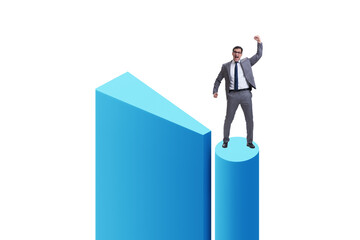Fototapeta premium Business concept with exclamation mark and business person