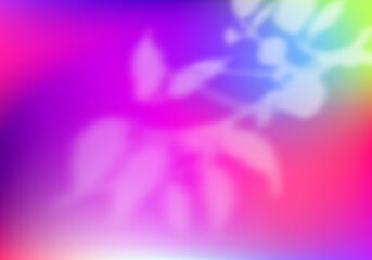 Vector Tree Branch with Leaves on Gradient Background. Decorative Illustration for Post and Posters. Realistic Overlay Effect