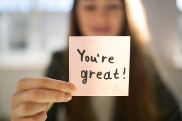 Compliment And Praise Message Sign - obrazy, fototapety, plakaty