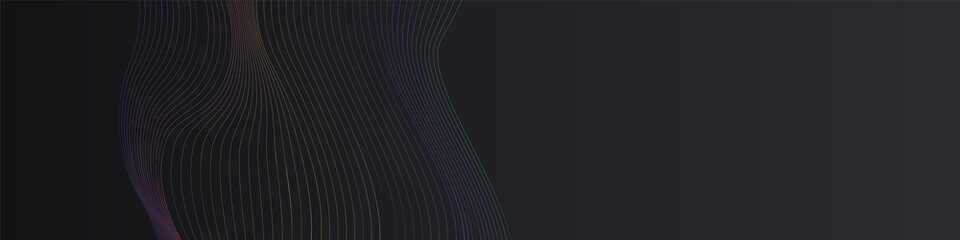 Rainbow Wavy Music Vector Panoramic Black