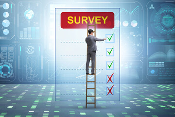 Survey questionnaire with tick boxes