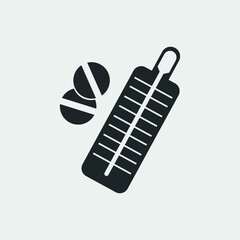 Medicine and thermometer vector icon illustration sign