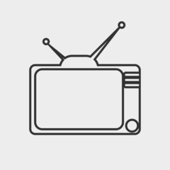 Old TV vector icon illustration sign