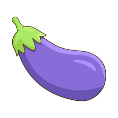 Eggplant. Isolated. Vector. Cartoon