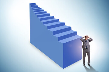 Career ladder concept with the businessman