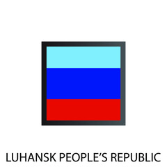 Flat squary flag of Luhansk people's republic icon. Simple isolated button. Eps10 vector illustration.