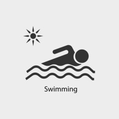 Swimming vector icon illustration sign