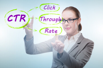 CTR click through rate concept with business people