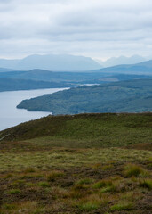 The Grampian Mountains, Glen Lyon and Glen Coe, over Loch Rannoch - obrazy, fototapety, plakaty