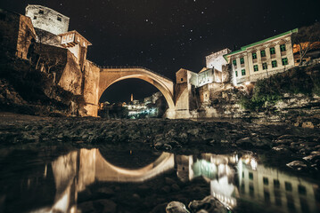 Old Bridge on river Neretva in Bosnia and Herzegovina