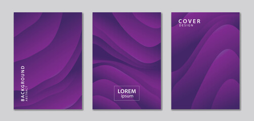 Abstract vector covers design template. Purple cover template. gradient background. Wave Background for decoration presentation, brochure, flyer, catalog, poster, book, magazine, banner, web page