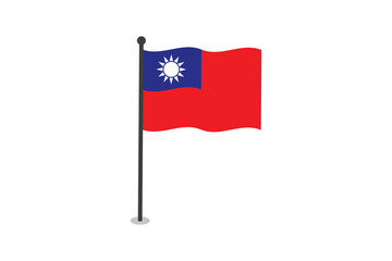 Taiwan flag, Republic of China national emblem. Taiwanese nation symbol.