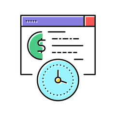 time for pay loan color icon vector illustration
