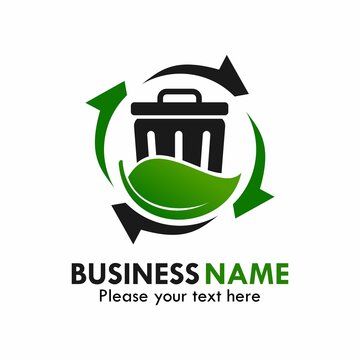 Recycle trash logo template illustration