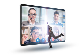 Videoconferencing concept with people in online call