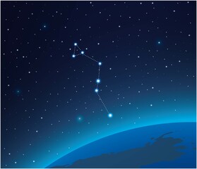 Obraz na płótnie Canvas Constellation Serpens with planet in deep space 