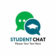 Obraz premium Student chat logo template illustration
