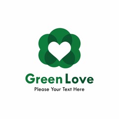 Green love logo template illustration
