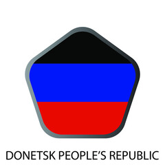 Flat pentagon flag of Donetsk people's republic icon. Simple isolated button. Eps10 vector illustration.