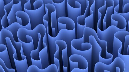 Obraz premium Blue abstract 3d illustration background, wavy and curved wallpaper that can be used for display, architecture, texture or design ideas