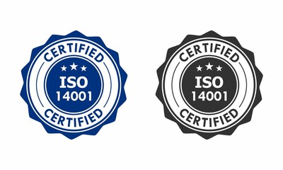 Certified iso 14001 logo template illustration