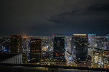 大阪梅田の空中庭園から見える夜景
