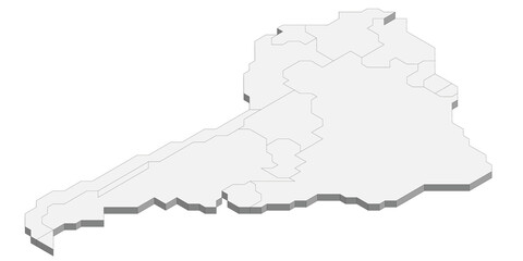 Isometric political map of South America