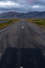 Fototapeta premium Beautiful cinematic aerial video of the Roads and landscapes in Iceland 