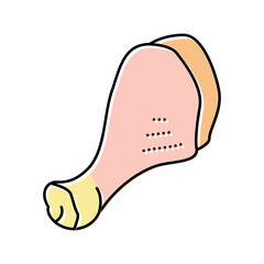 drumstick chicken color icon vector illustration