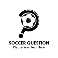 Soccer question logo template illustration