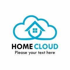 Home cloud logo template illustration