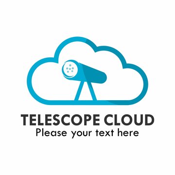 Telescope cloud logo template illustration