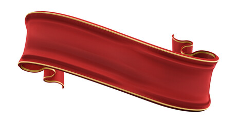 3d rendering red ribbon for composition