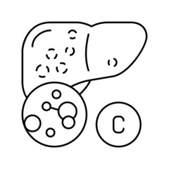 type c hepatitis line icon vector illustration