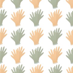 Fototapeta premium cute spring gardening pattern for kids - colorful gloves