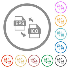 EPS ICO file conversion flat icons with outlines