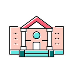 museum building color icon vector color illustration