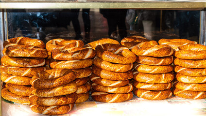 Simit bread, also known as the Turkish bagel.