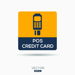 Creative (POS Credit Card) Icon ,Vector sign.