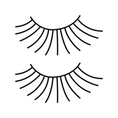 beauty accessory eyelashes line icon vector illustration