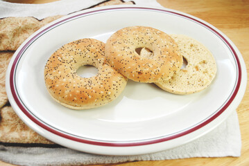 Everything Skinny Bagels Served on a Plate