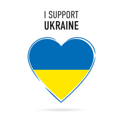 I support Ukraine - Heart with colors of the Ukrainian flag