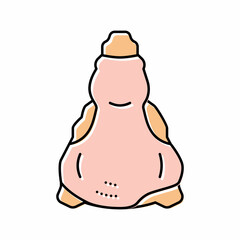 back of chicken color icon vector illustration