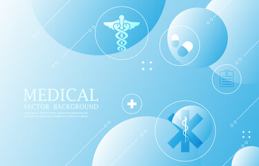 Modern medical vector blue background.Geometric circle blue gradient