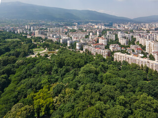 Aerial view of South Park in city of Sofia, Bulgaria