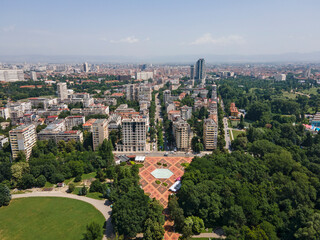 Aerial view of South Park in city of Sofia, Bulgaria