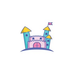 Mascot Castle Logo Design Vector