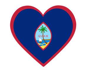 Guam Flag National Oceania Emblem Heart Icon Vector Illustration Abstract Design Element